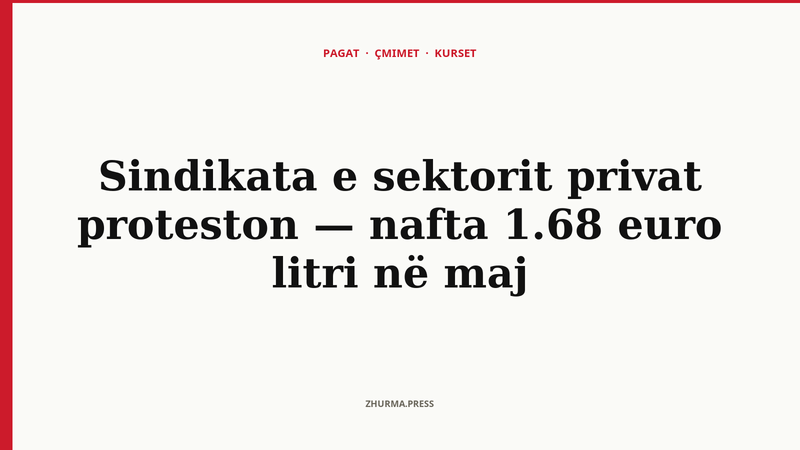 Sindikata e sektorit privat proteston — nafta 1.68 euro litri në maj