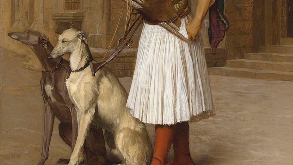 Pikturë e shek. XIX që tregon një shqiptar me fustanellë