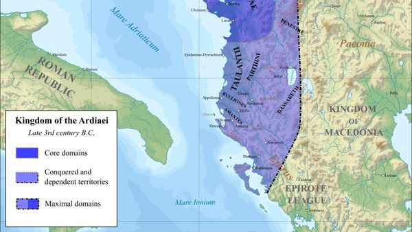 Mbretëria e Ardianëve në fund të shek. III p.e.s. — rrjeti detar që Roma e copëtoi