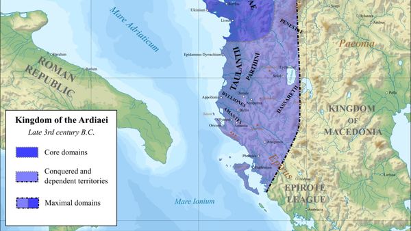 Mbretëria e Ardianëve në fund të shek. III p.e.s. — realmi që Pinnesi trashëgoi nominalisht