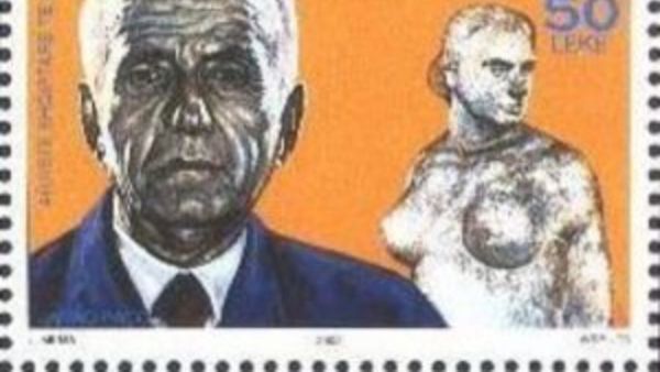Portreti i Janaq Paços (1914–1991) në pullën postare të Shqipërisë, 2003