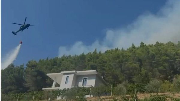 Zjarri në Milot, flakët afrohen pranë banesave, ndërhyrje nga ajri me dy helikopterë