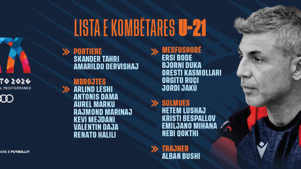 Alban Bushi publikon listën e Kombëtares U-21 për Lojërat Mesdhetare
