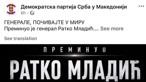 VLEN kërkon përgjegjësi për glorifikimin e Mlladiqit nga partia serbe