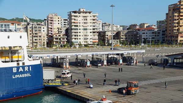 Durres harbor ferry landing