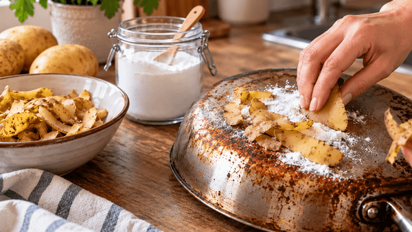 Lëvoret e patates dhe soda e bukës largojnë ndryshkun nga enët metalike