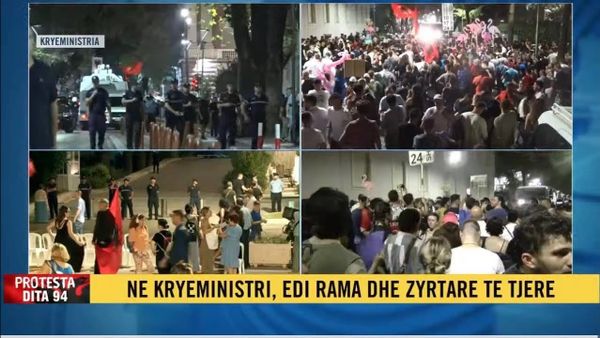 Protesta e 94-të përshkallet: bllokohet Kryeministria, përplasje dhe 16 të shoqëruar