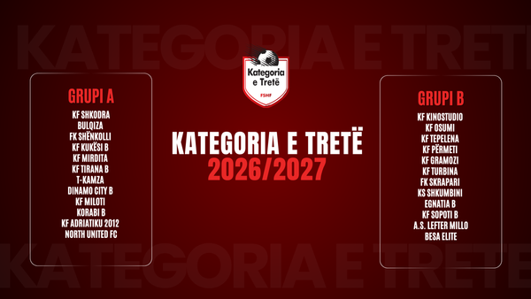 FSHF ndan në dy grupe skuadrat e Kategorisë së Tretë