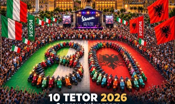 Vespa Parade Tirana 2026 mbledh qindra motoçikleta ikonike