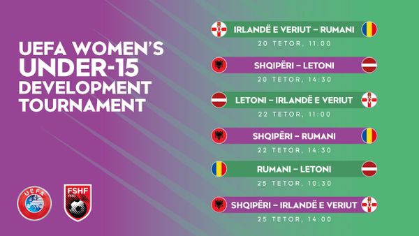 FSHF organizon turneun UEFA Women's Under-15 në Tiranë, 20–25 tetor