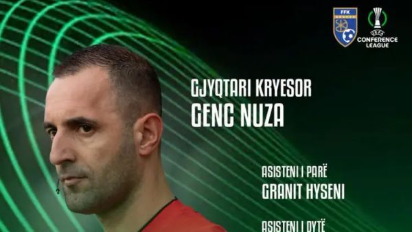 Genc Nuza caktohet gjyqtar kryesor në UEFA Conference League