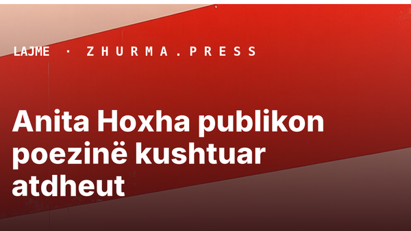 Anita Hoxha publikon poezinë kushtuar atdheut