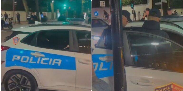 Policia shoqëron aktivistët Arben Kola dhe Dritan Goxhaj në protestë